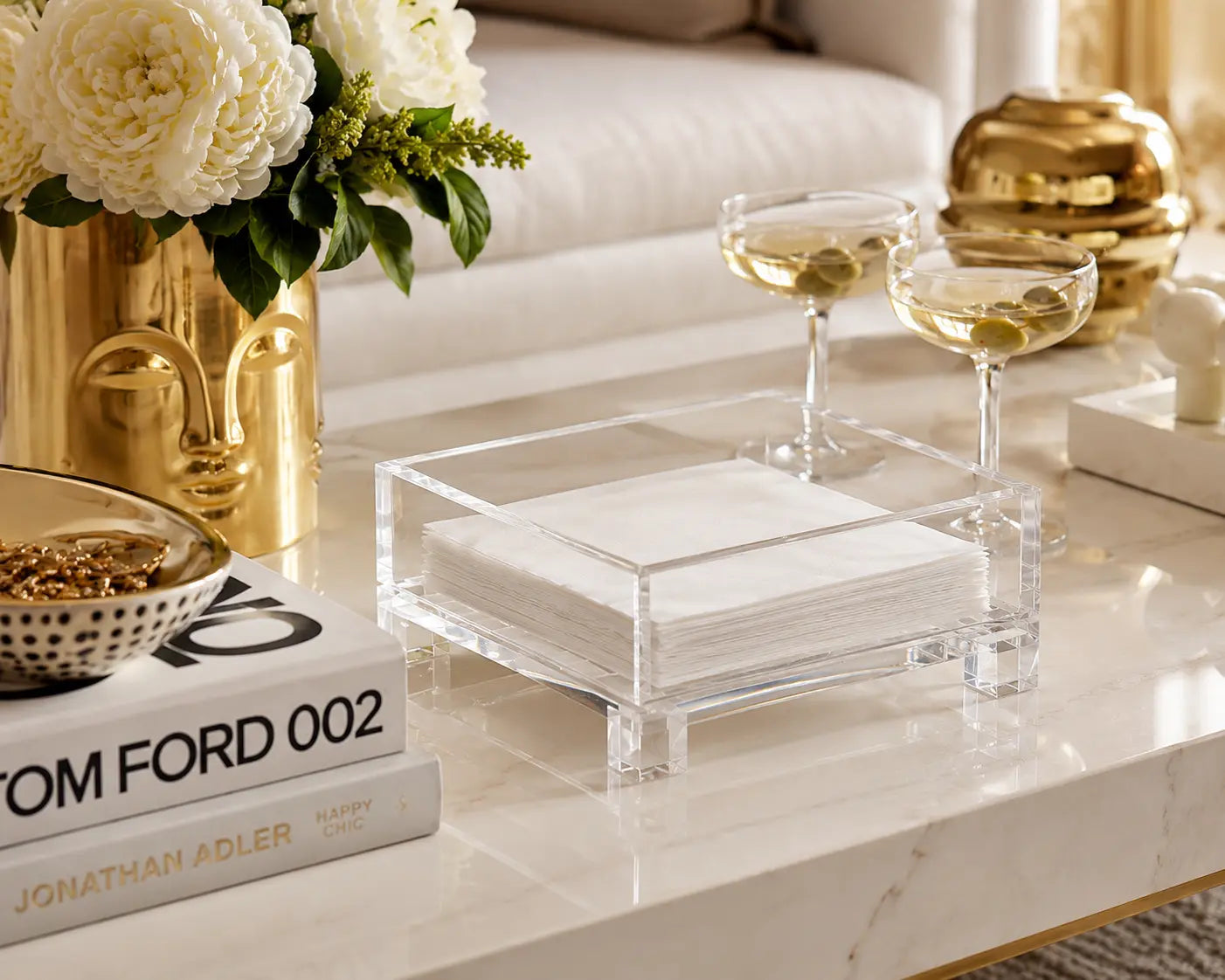 Cocktail Napkin Holder with Cube Feet Maven Home