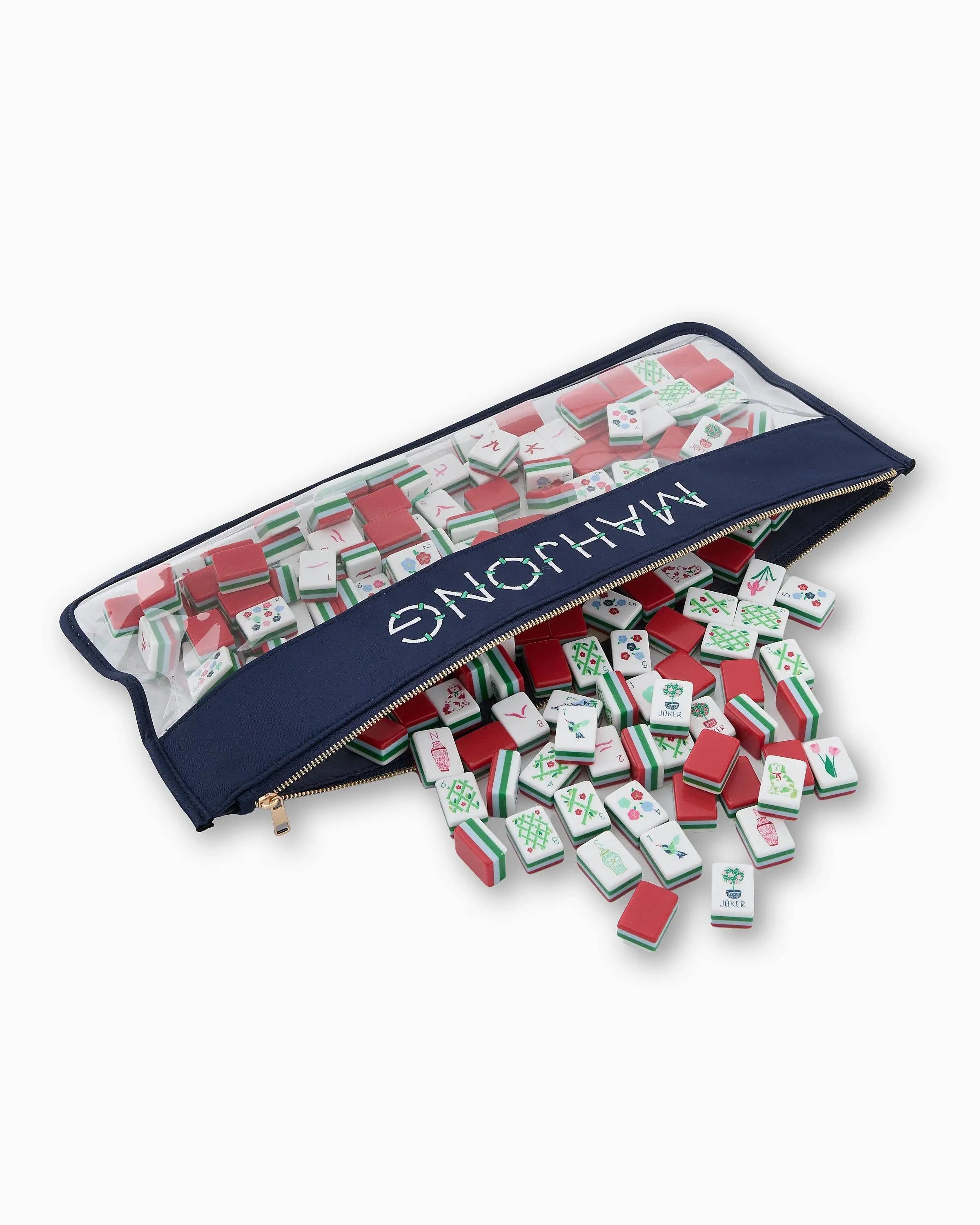 Navy Bamboo Mahjong Bag Oh My Mahjong