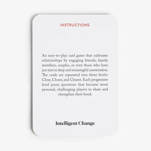 Get Closer Question Card Game - Bonding Conversation Starter Intelligent Change