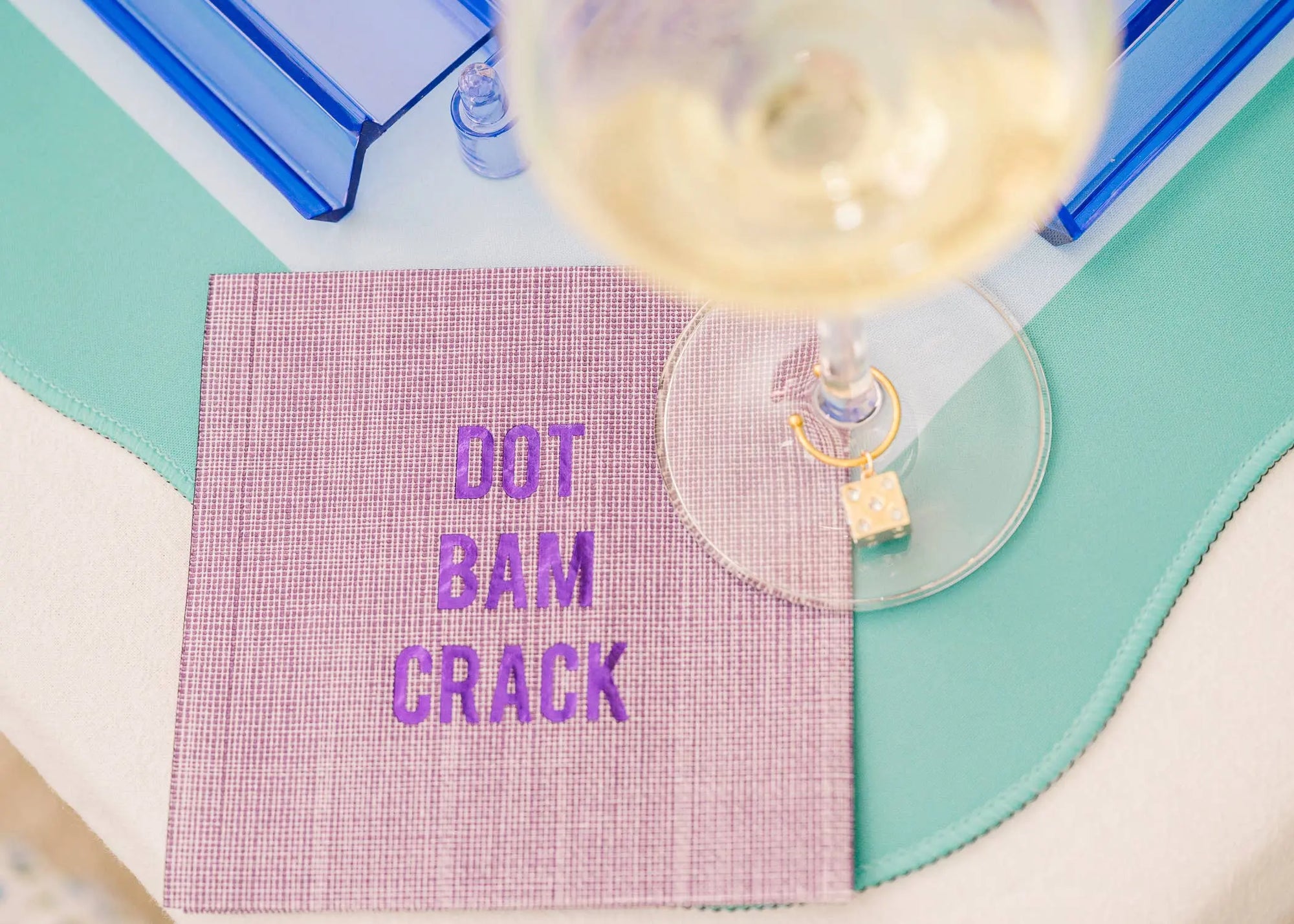 Dot Bam Crack Disposable Cocktail Napkins–Mahjong Game Night No Reservations