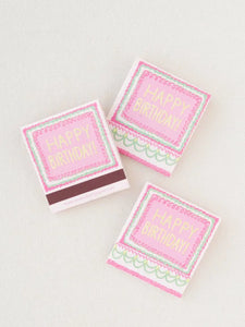 Happy Birthday Vintage Cake Printed 10 Stem Matchbooks One & Only Paper