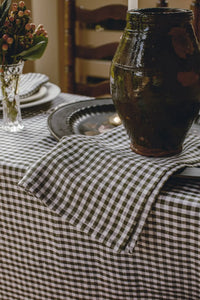 Tea Towel - Mini Gingham Check in Olive Green Heirloomed Collection