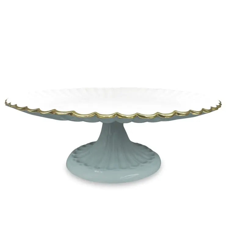 ENCANTO Vienna Pedestal Cake Plate (Slate and White)