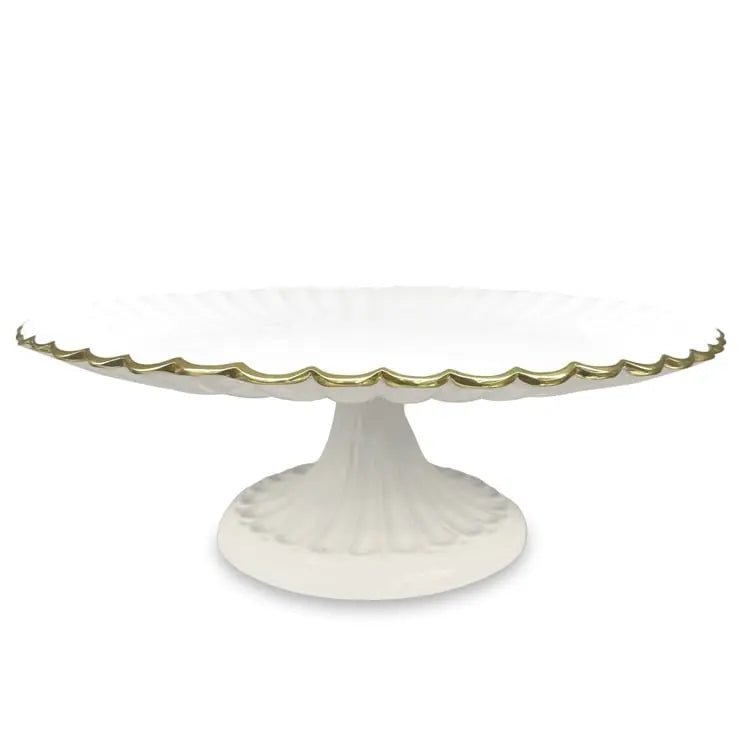ENCANTO Vienna Pedestal Cake Plate (Cream and White)