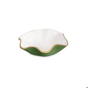 ENCANTO CarolaÂ  Small Round Bowl (Leaf Green and White)