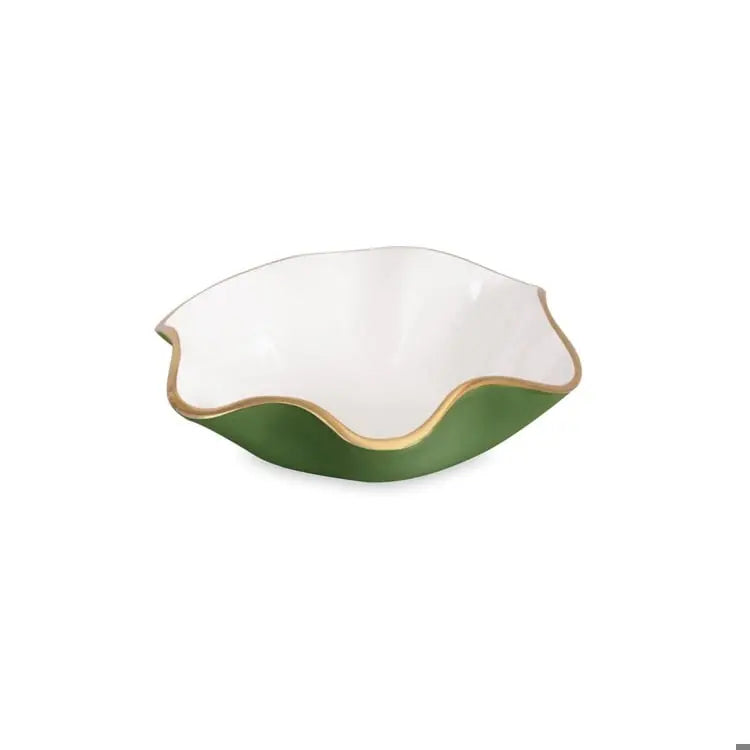 ENCANTO CarolaÂ  Small Round Bowl (Leaf Green and White)