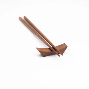 9" Walnut Chopsticks and Rest Set - Handmade Kitchen Utensil JBrody & Co. USA