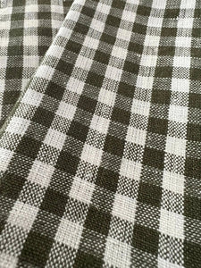 Tea Towel - Mini Gingham Check in Olive Green Heirloomed Collection