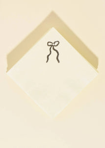Winter Coquette Silver Bow Cocktail Paper Beverage Napkin - Set of 20 One & Only Paper