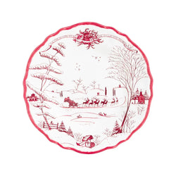 Country Estate Winter Frolic Melamine Dessert + Salad Plates Juliska