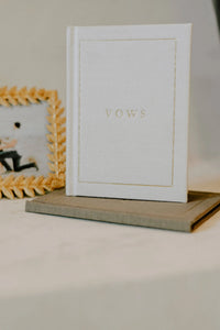 Wedding Vow Books - Wedding Keepsake Book w/Gold Foil Linen: Off-White Duncan & Stone Paper Co.