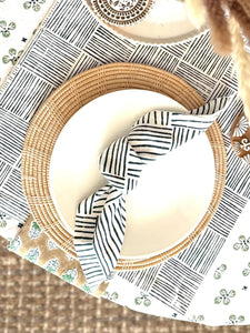 Striped Midnight Dinner Napkins - Home for Entertaining