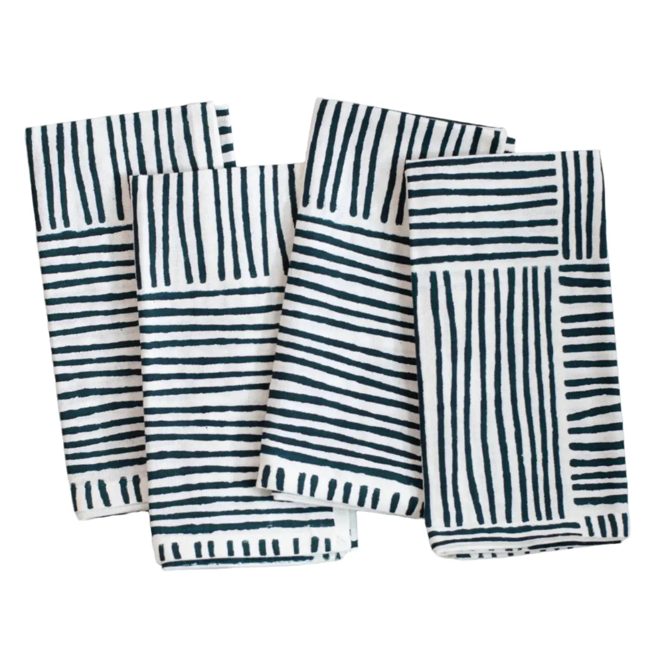 Striped Midnight Dinner Napkins - Home for Entertaining