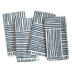 Striped Midnight Dinner Napkins - Home for Entertaining