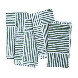 Striped Sage Dinner Napkins - Home for Entertaining