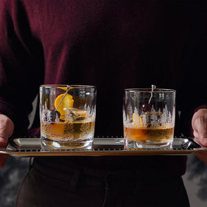 Simon Pearce Engraved Forest Ascutney Double Old-Fashioned, Set of 2 Simon Pearce