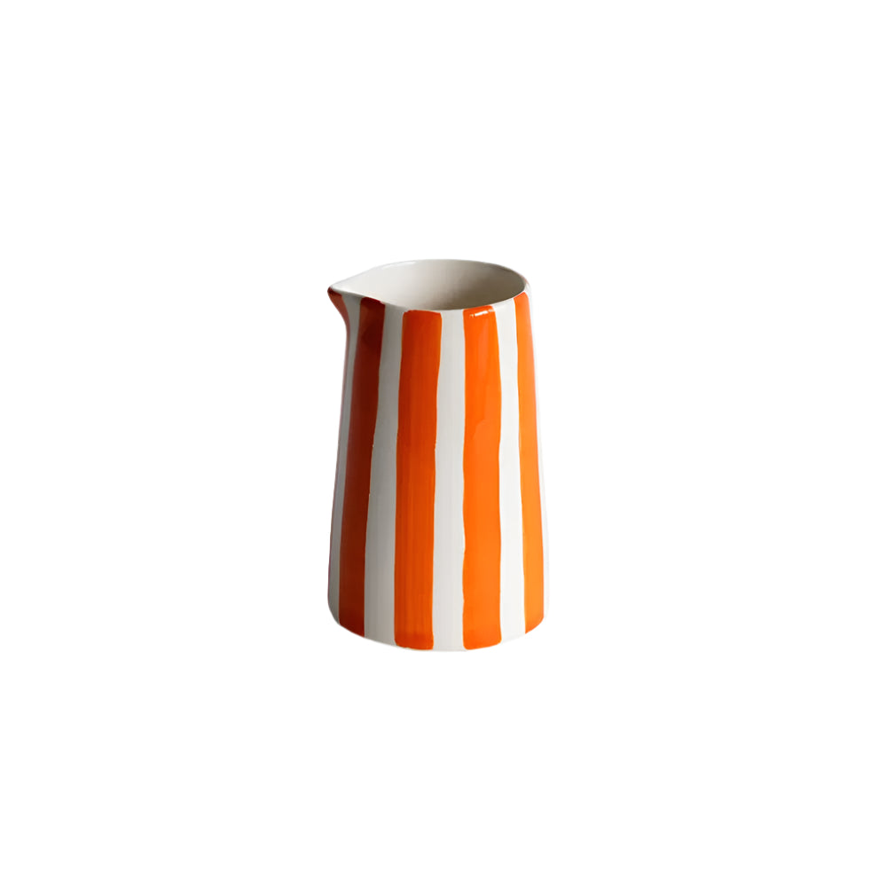 Handmade and Painted Candy Stripe Creamer : Tangerine Musango