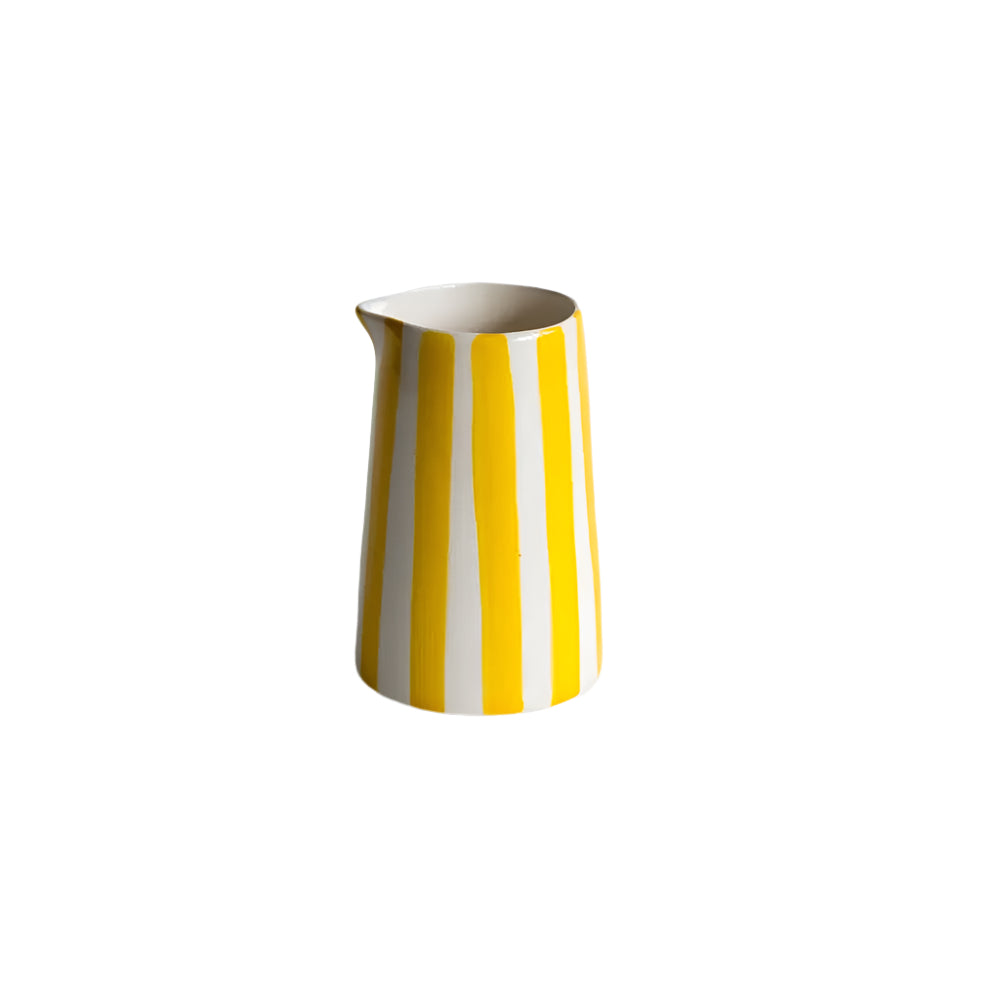 Handmade and Painted Candy Stripe Creamer : Turmeric Musango