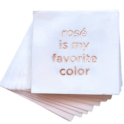 Cloth-Like Cocktail Napkins: Rose is My Favorite Color Lined Design