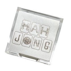 Acrylic Cocktail Napkin Hostess Set: Mah Jong Lined Design