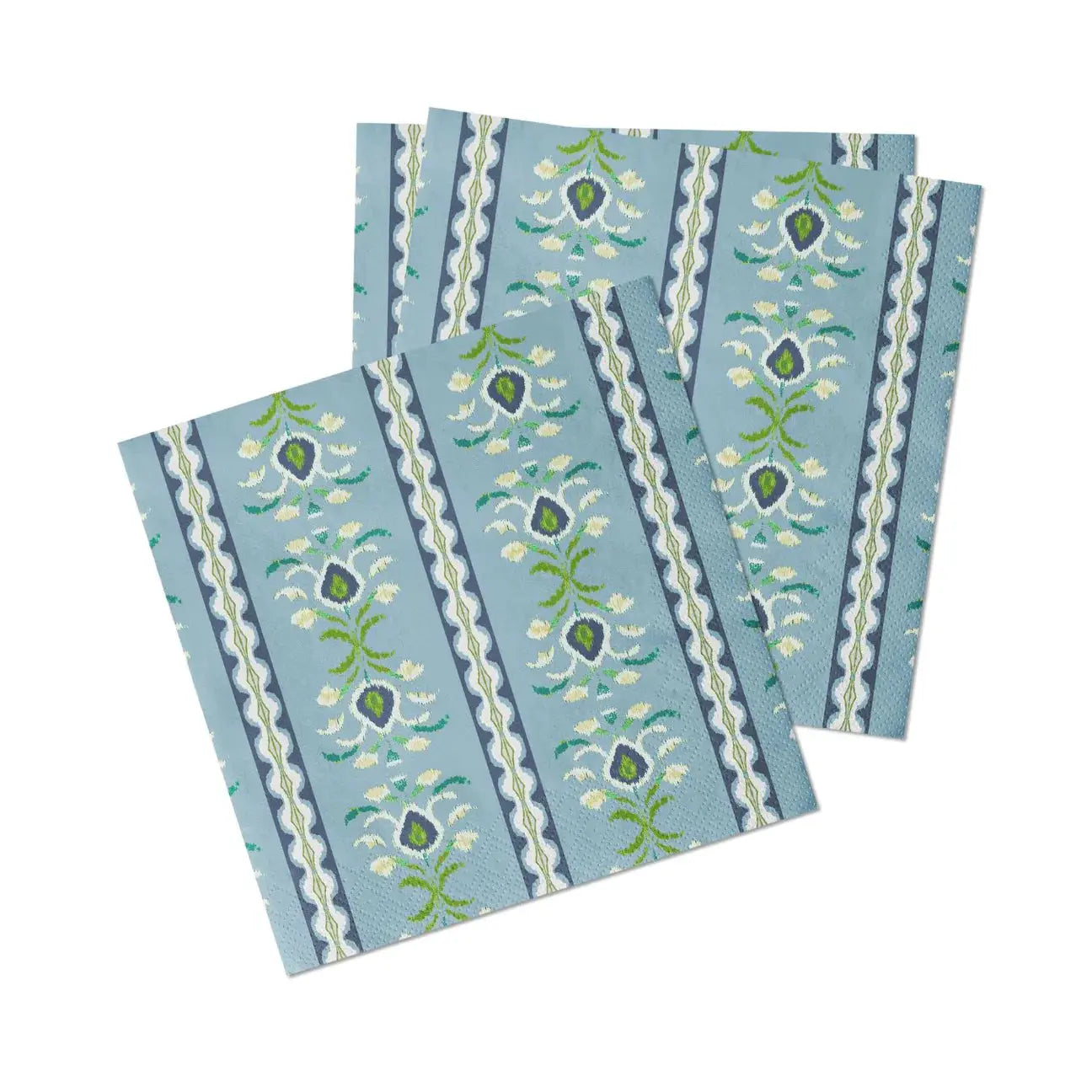 Rosemary Stripe French Blue Cocktail Napkins Laura Park