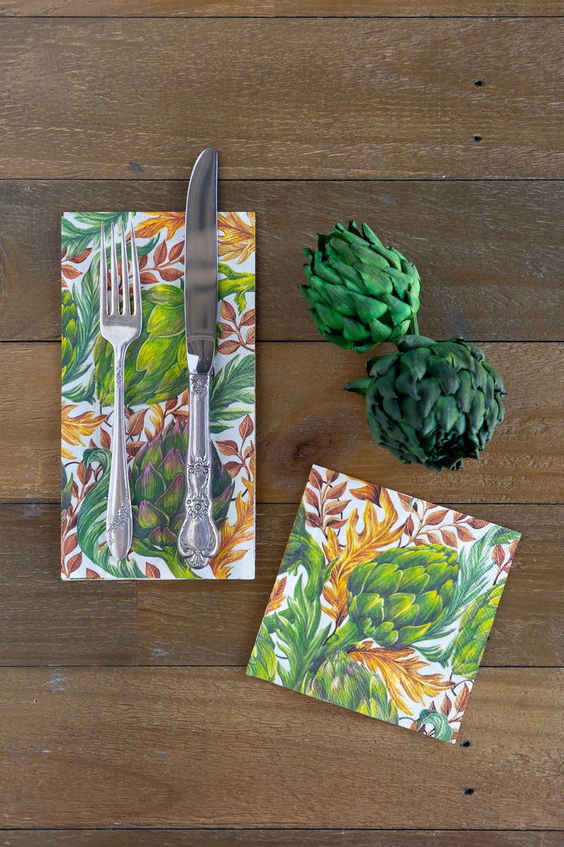 Autumnal Artichokes Cocktail Napkins