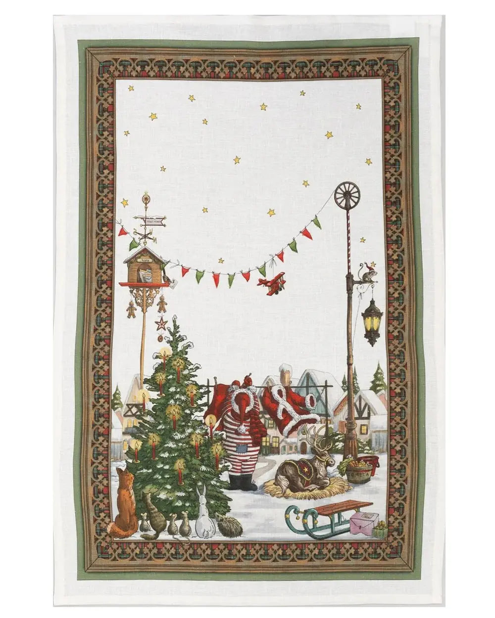 Holiday Santa Kitchen Towel Tessitura Toscana Telerie