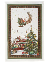 Holiday Sleigh Kitchen Towel Tessitura Toscana Telerie