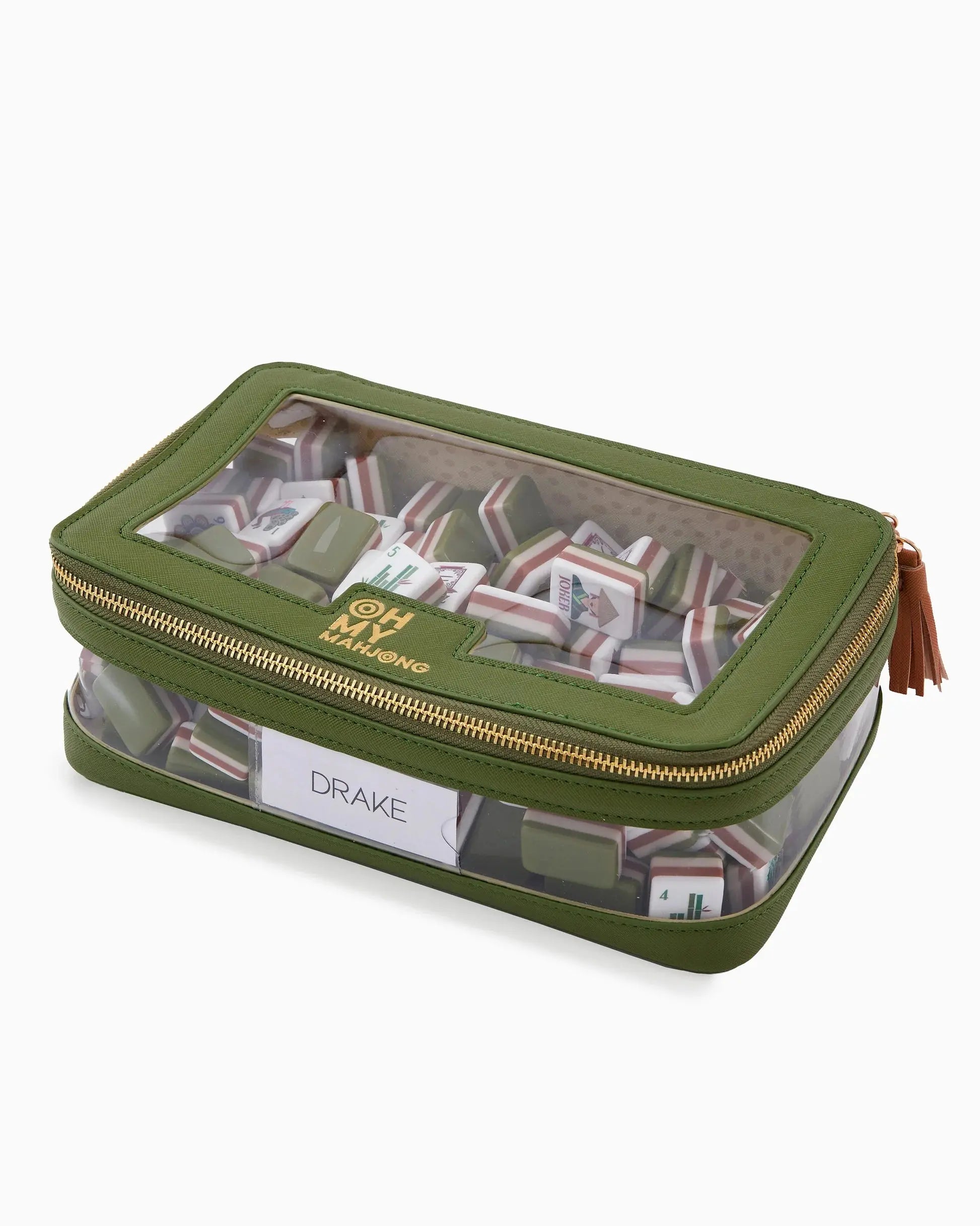Oh My Mahjong Olive Tile Storage Bag Oh My Mahjong