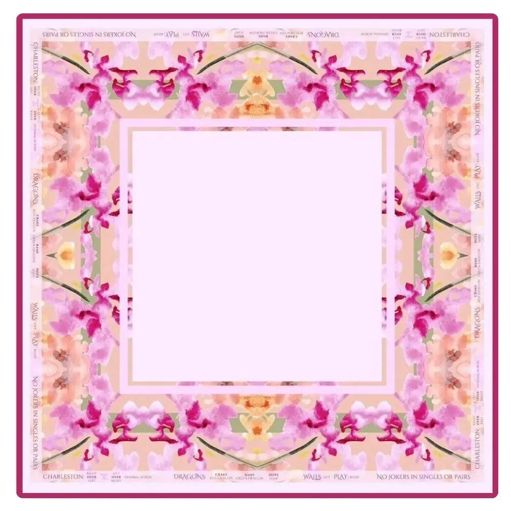 Amanda Toppe Pink Orchids Mahjong Mat Amanda Toppe