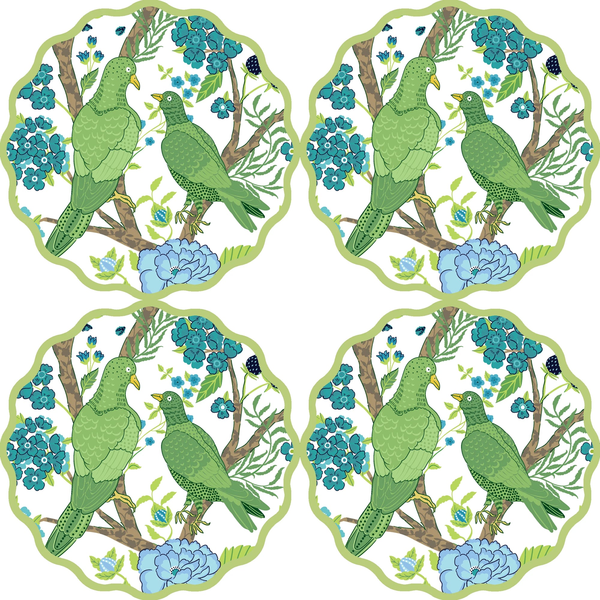 Scallop Parakeet Coasters
