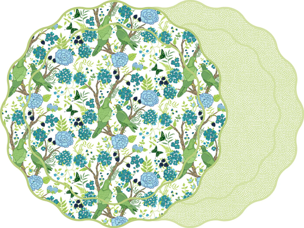 Scallop Two Sided Parakeet Placemats