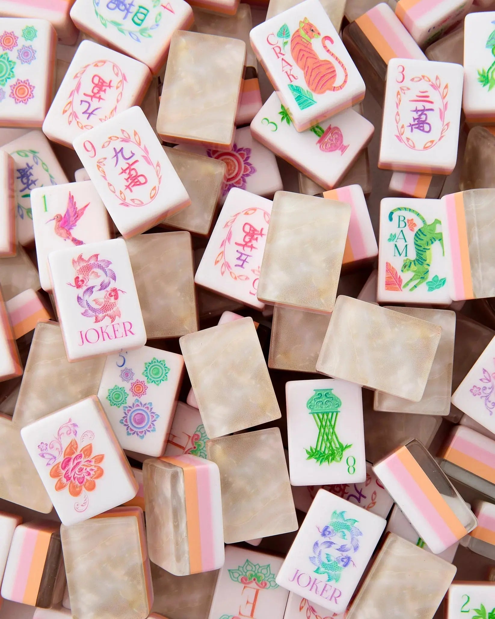 Oh My Mahjong Pearlescent Mahjong Tiles - Home for Entertaining