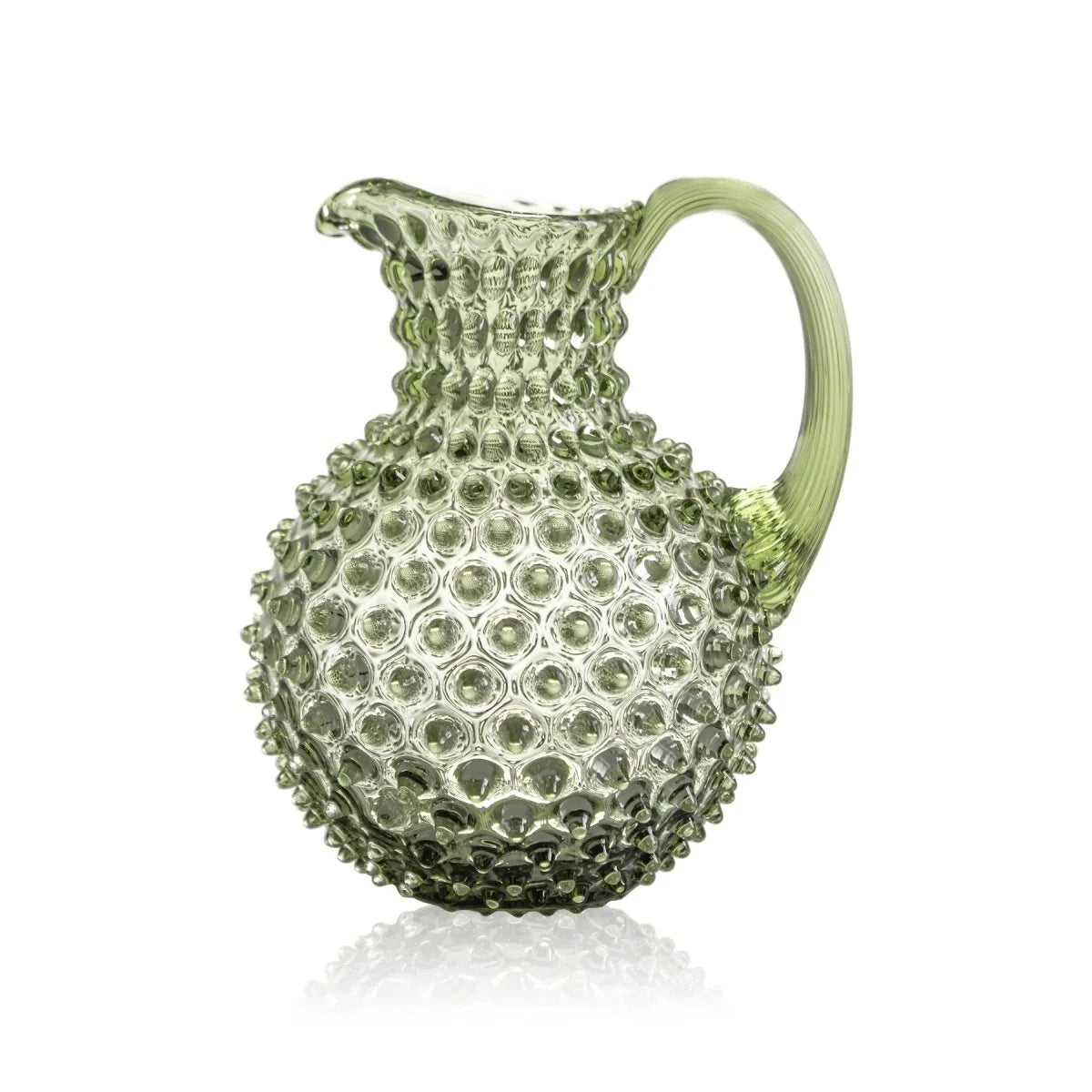 Olive Green Hobnail Jug