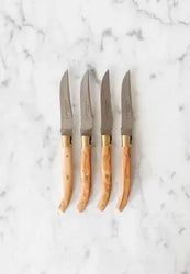 Claude Dozorme Box of 4 Laguiole Knives in Bee Olive Wood [Holiday Gifting Preorder] Claude Dozorme