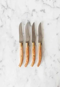 Claude Dozorme Box of 4 Laguiole Knives in Bee Olive Wood [Holiday Gifting Preorder] Claude Dozorme