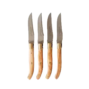 Claude Dozorme Box of 4 Laguiole Knives in Bee Olive Wood [Holiday Gifting Preorder] Claude Dozorme