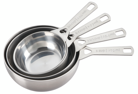 Le Creuset Set of 4 Stainless Steel Batch Baking Measuring Cups Le Creuset