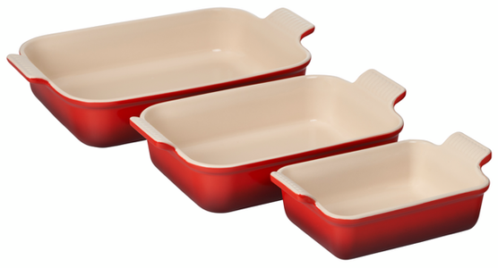 Le Creuset Set of 3 Heritage Rectangular Dishes Le Creuset