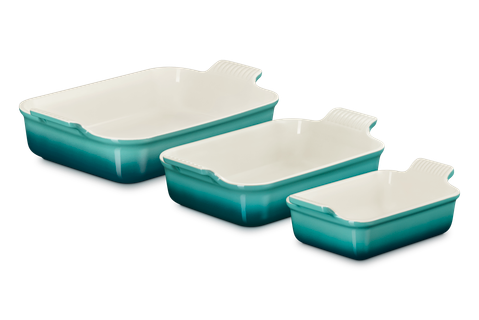 Le Creuset Set of 3 Heritage Rectangular Dishes Le Creuset