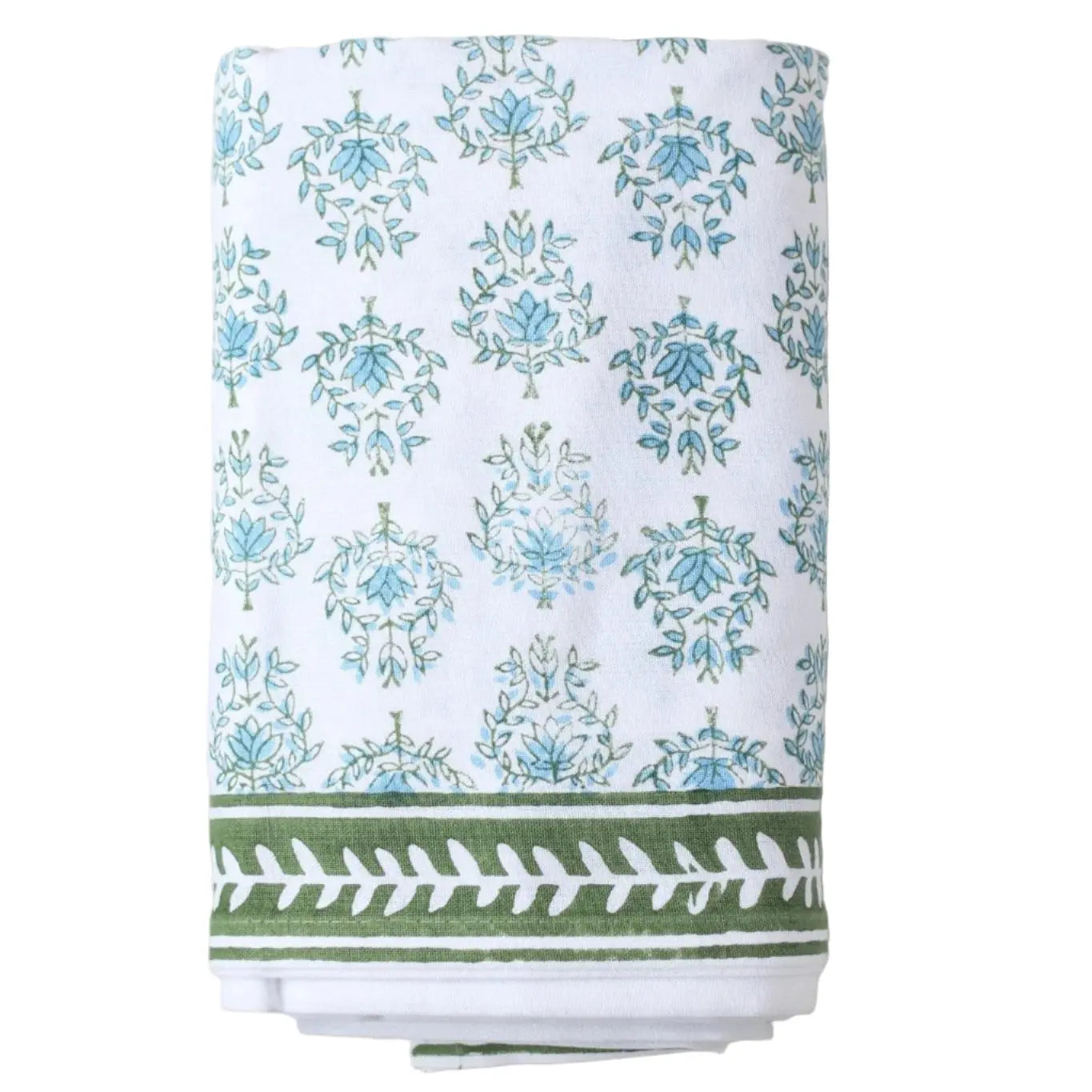 Lotus Sage + Uniform Blue Table Runner - Home for Entertaining