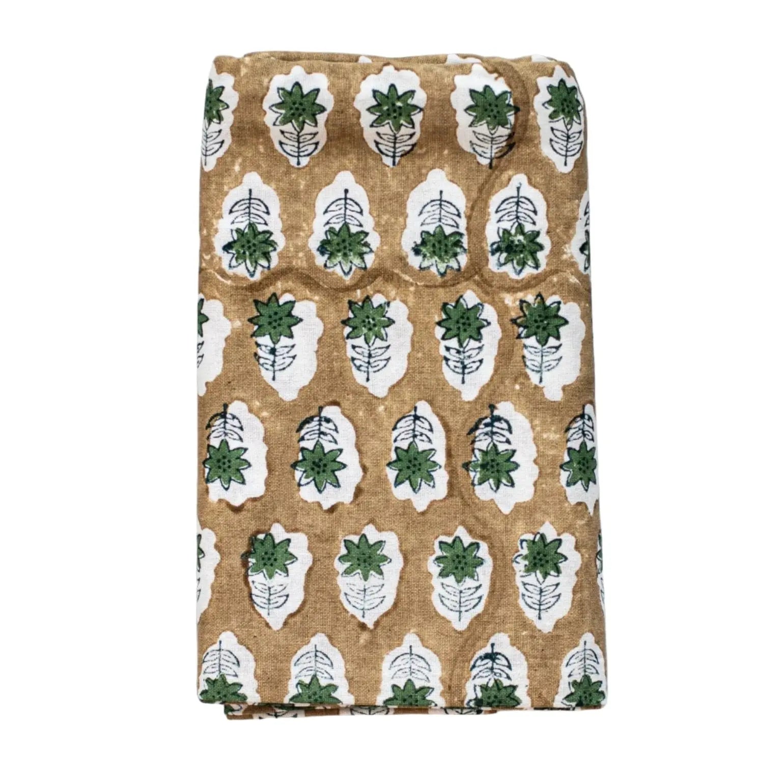 Poinsettia Midnight, Chai, + Sage Table Throw - Home for Entertaining