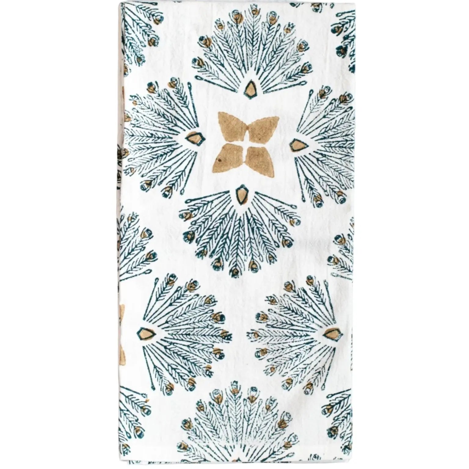 Peacock Paradise Midnight + Chai Tea Towel - Home for Entertaining