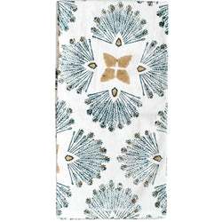 Peacock Paradise Midnight + Chai Tea Towel - Home for Entertaining