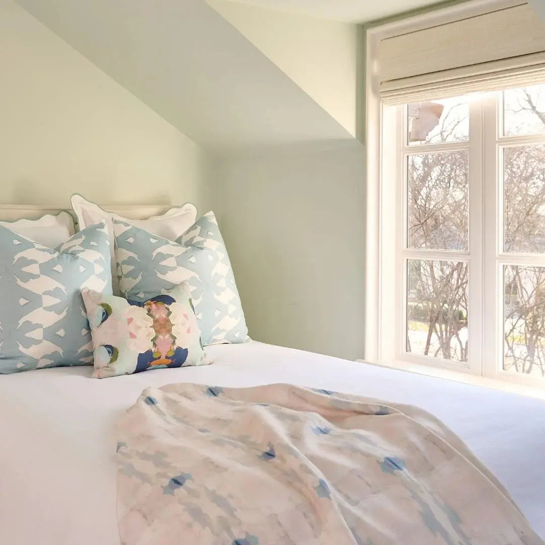 Coral Bay Pale Blue Throw Blanket Laura Park