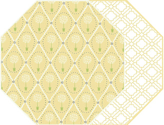 Topiary + Asian Cane Octagonal Two-Sided Placemat Holly Stuart Designs