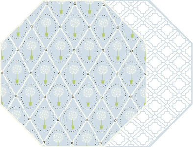 Topiary + Asian Cane Octagonal Two-Sided Placemat Holly Stuart Designs