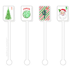 Christmas Mahjong Acrylic Stir Sticks Acrylic Sticks